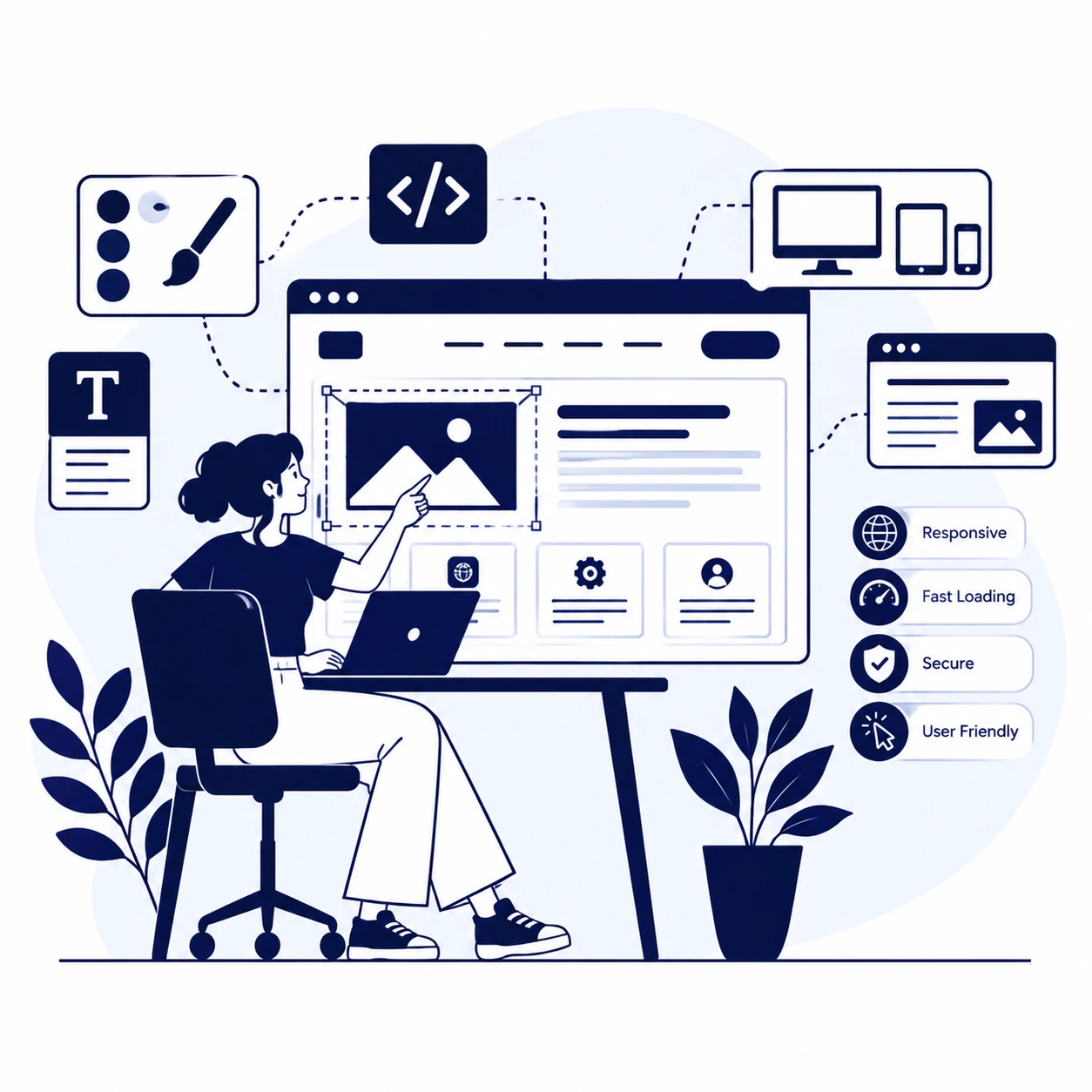 digital marketing services(website design illustrations)